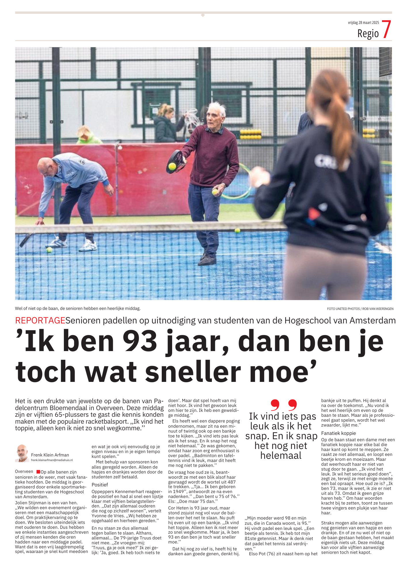 Dagbesteding de Oppeppers in Haarlems Dagblad 28-03-2025